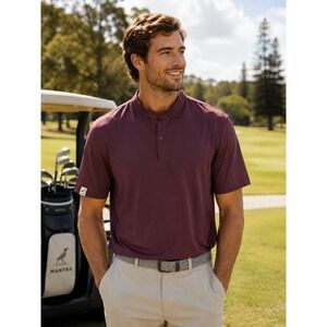 Mantra Men's Catalyst Acai L Polo Golf Performance Luxury Shirt NWT